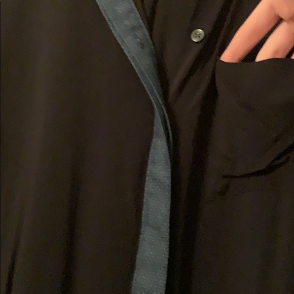 BCBGeneration Black blouse with blue polka dot trim - Picture 3 of 3